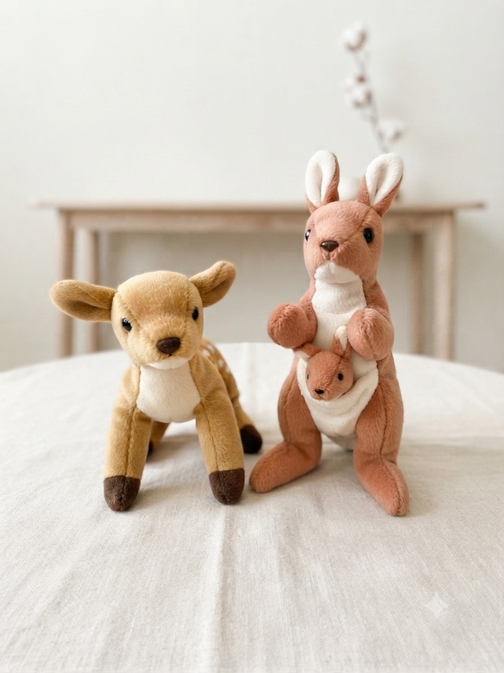 Vintage Ty Beanie Babies Pouch Kangaroo & Whisper Deer Bundle 🦘🦌